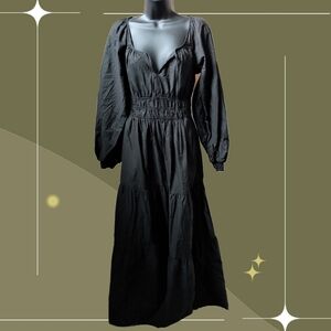 ✨anthroplogie somerset Tiered Black Maxi Dress Size XS
